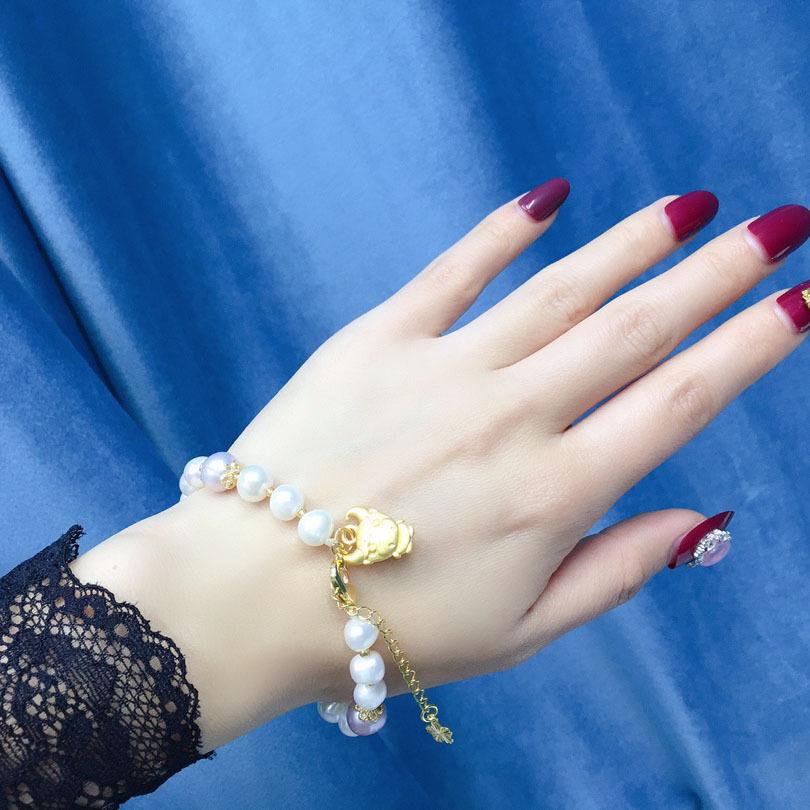 Freshwater pearl bracelet female spring 7-8mm