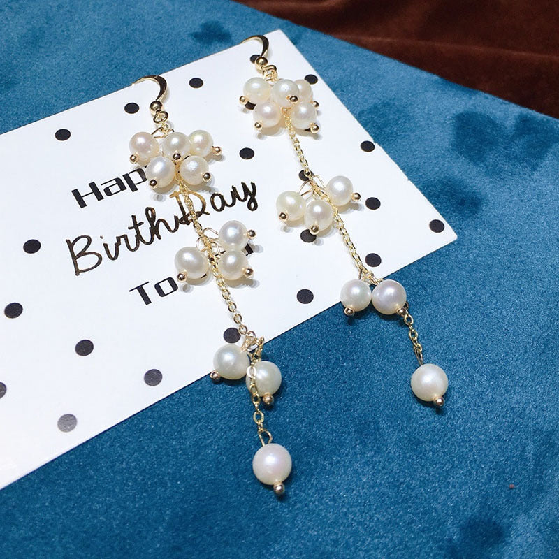 Natural pearl earrings-3-4mm