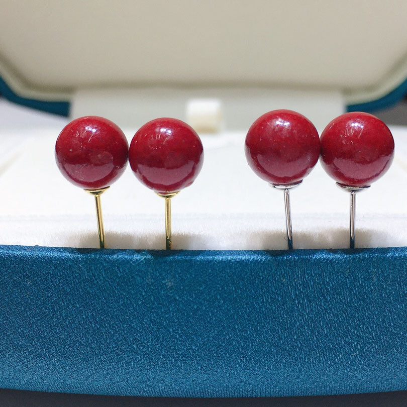 Red cinnabar earrings