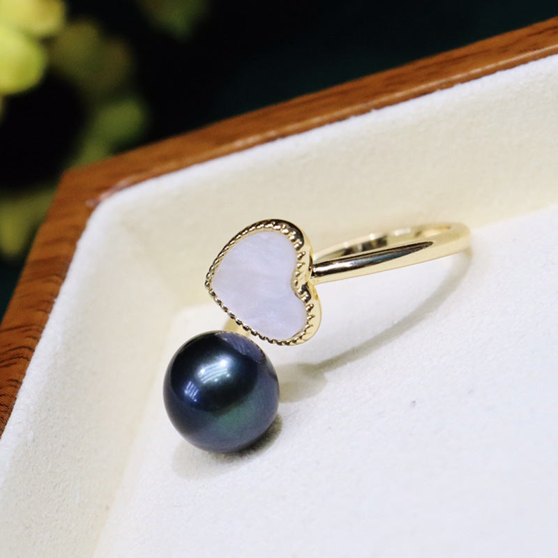 Love fresh water pearl ring 9-10mm