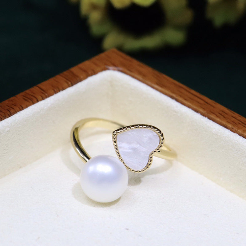 Love fresh water pearl ring 9-10mm