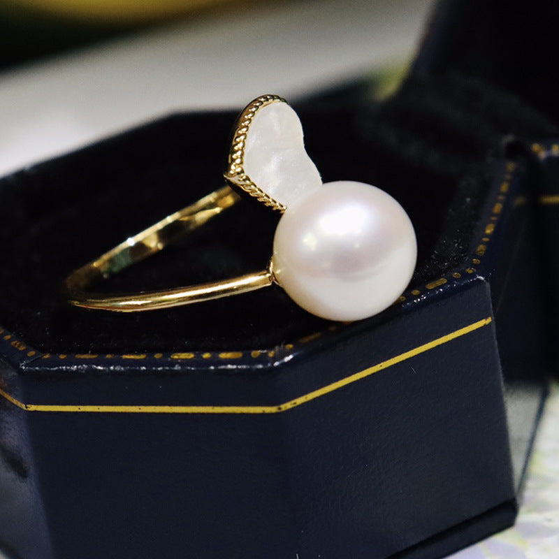Love fresh water pearl ring 9-10mm