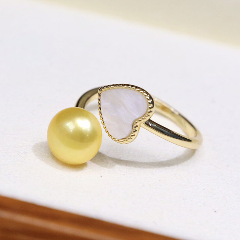 Love fresh water pearl ring 9-10mm