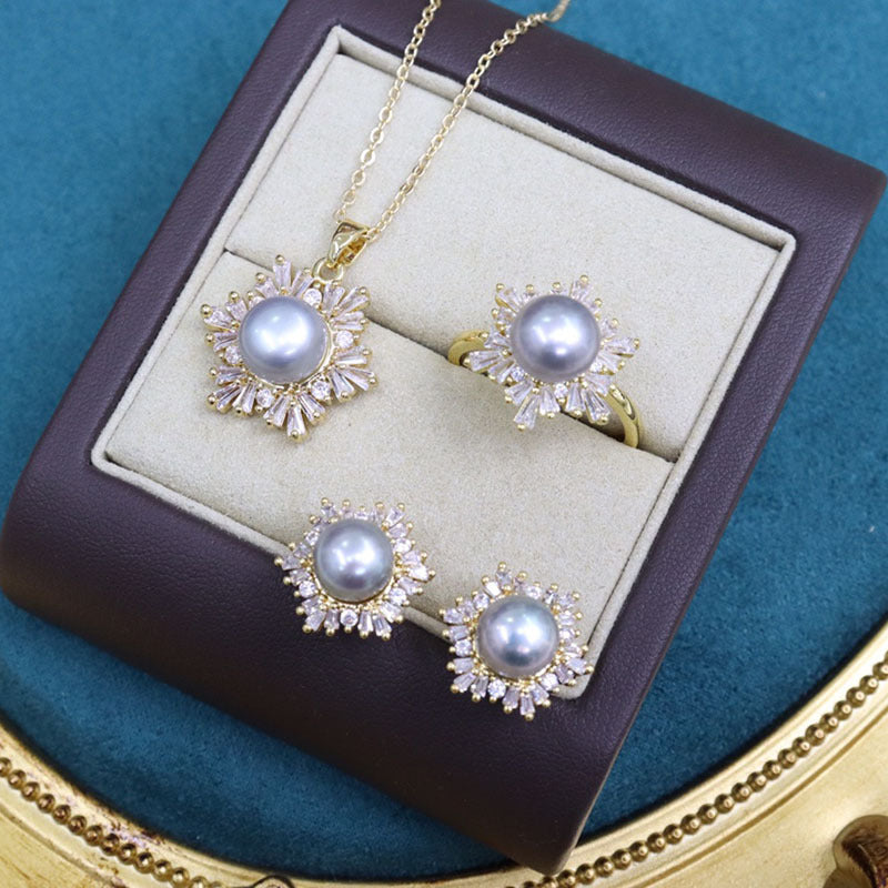 Freshwater Pearl 8-9mm Snowflake Set