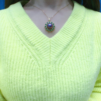 Freshwater pearl pendant 10-11mm-round-slightly flawed