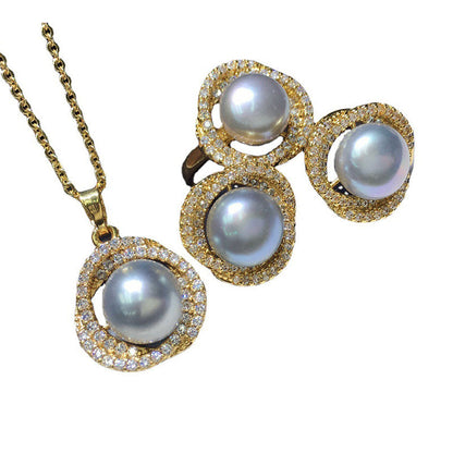 Freshwater Pearl Jewelry Three Piece Set