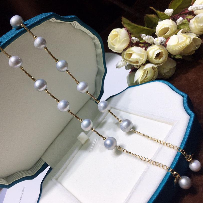 Freshwater ash pearl bracelet female 9-10mm