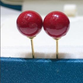 Red cinnabar earrings