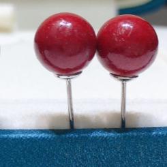 Red cinnabar earrings