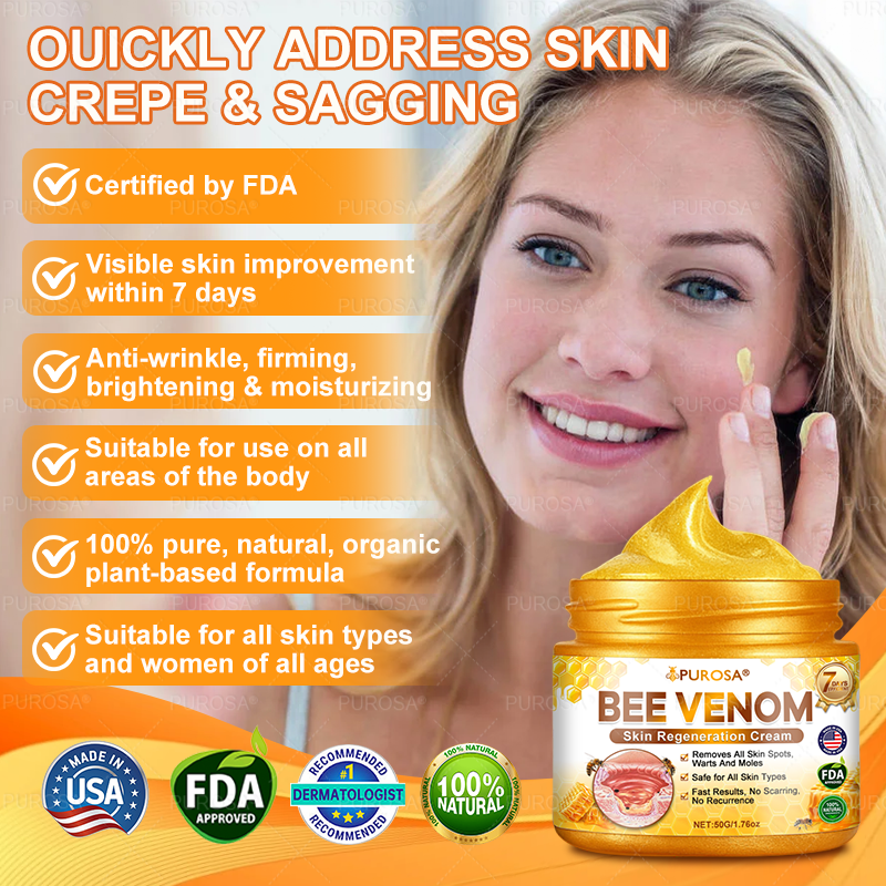 ✅✅Official Store:Made and Shipped from USA ✨ PUROSA® Bee Venom Skin Restoration Cream 🔥 LAST DAY 80% OFF