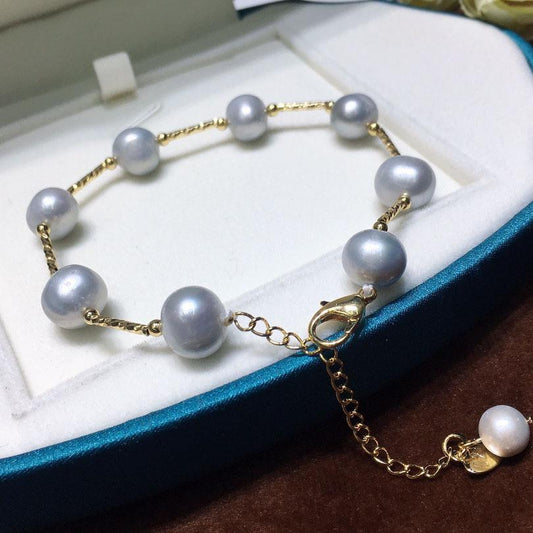 Freshwater ash pearl bracelet female 9-10mm