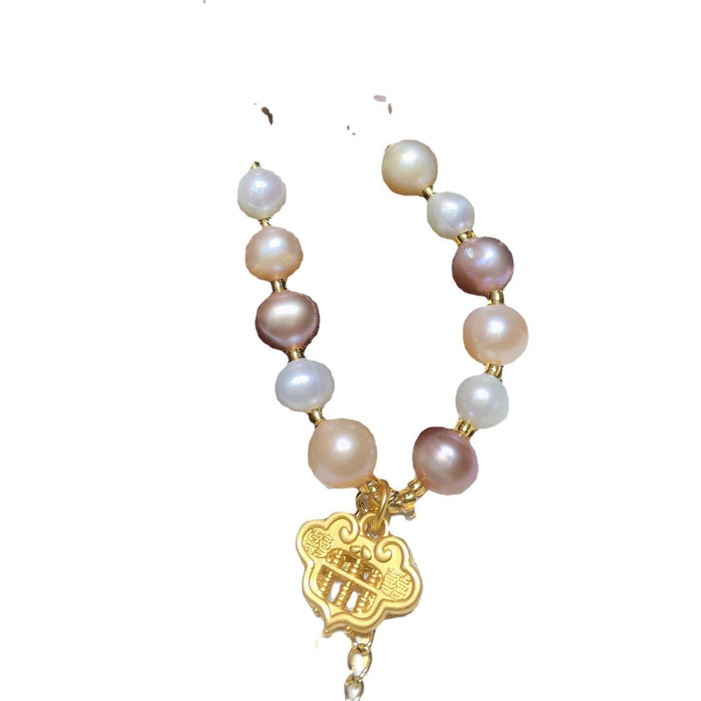 Freshwater Mixed Color Pearl Bracelet 6-8mm Ruyi Abacus