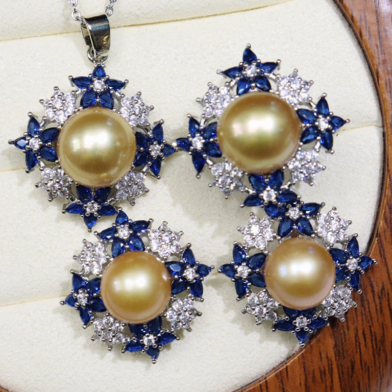 Full starry freshwater pearl set 8-9mm
