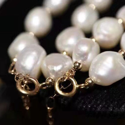 Baroque Natural freshwater pearl necklace 9-10mm