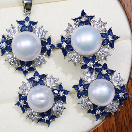 Full starry freshwater pearl set 8-9mm