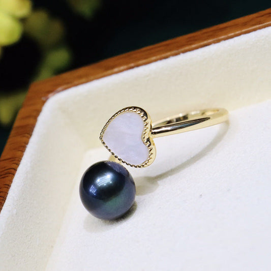 Love fresh water pearl ring 9-10mm