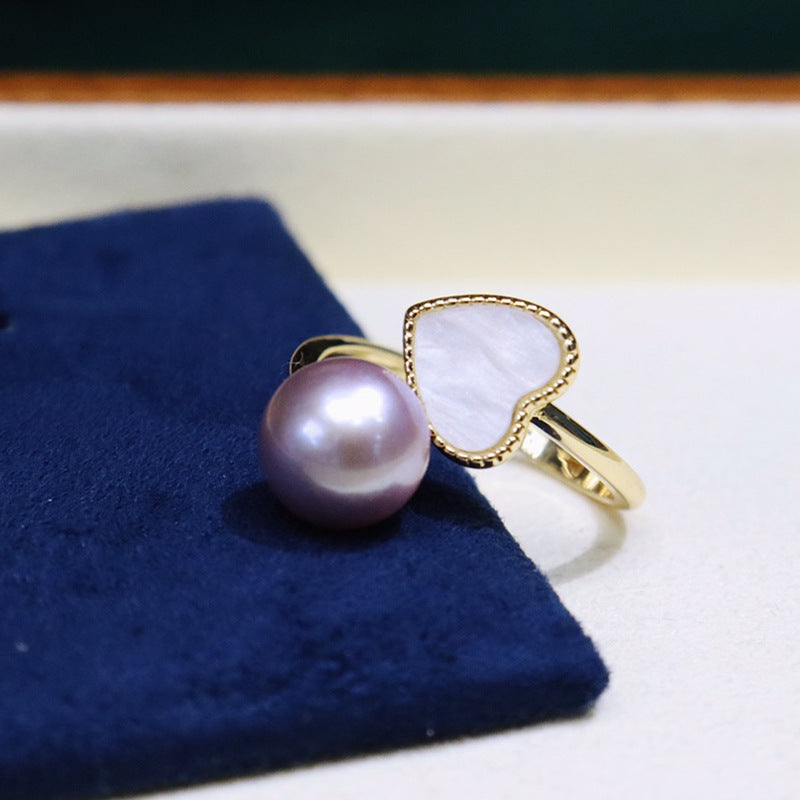 Love fresh water pearl ring 9-10mm