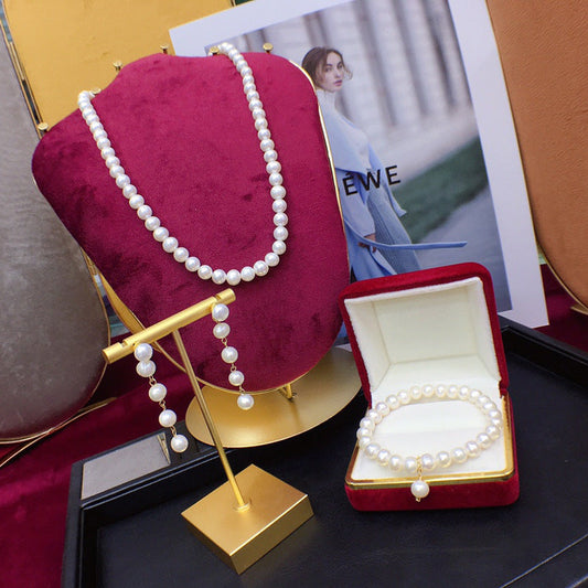 Natural freshwater pearl necklace set 7-8mm