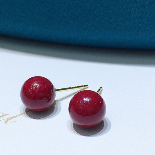 Red cinnabar earrings
