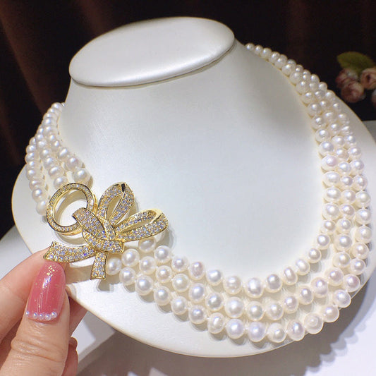 Freshwater Pearl Multilayer Necklace 7-8mm