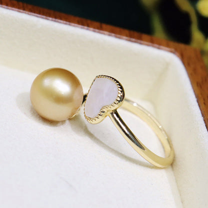 Love fresh water pearl ring 9-10mm