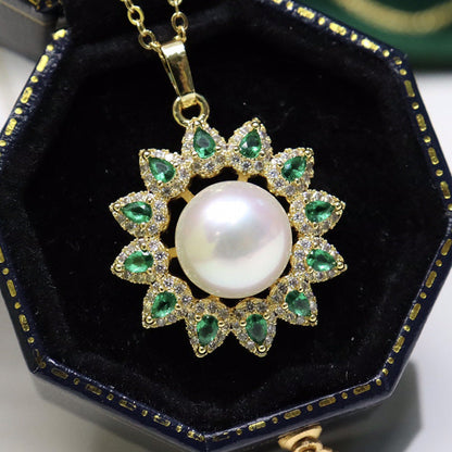 Freshwater pearl pendant 10-11mm-round-slightly flawed