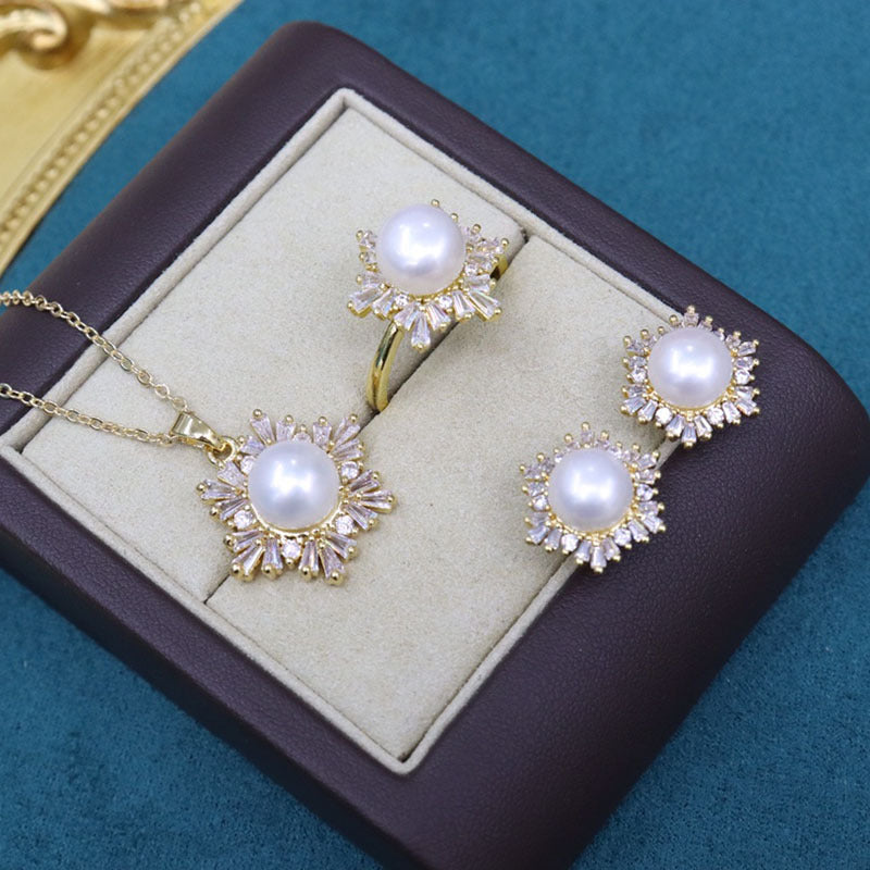 Freshwater Pearl 8-9mm Snowflake Set