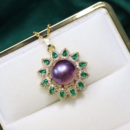Freshwater pearl pendant 10-11mm-round-slightly flawed