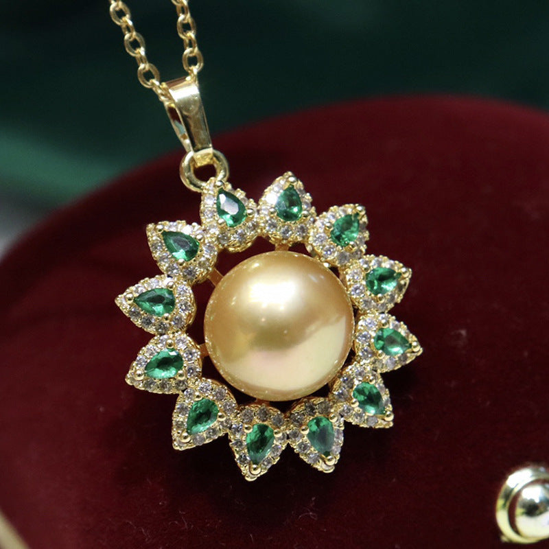 Freshwater pearl pendant 10-11mm-round-slightly flawed