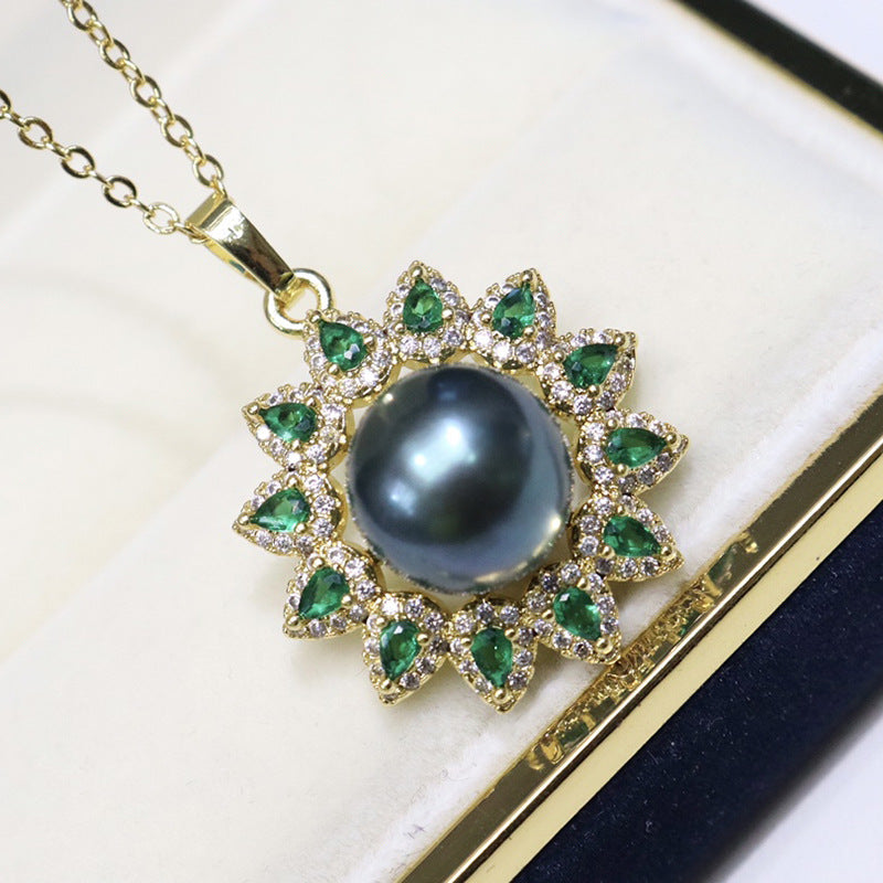 Freshwater pearl pendant 10-11mm-round-slightly flawed