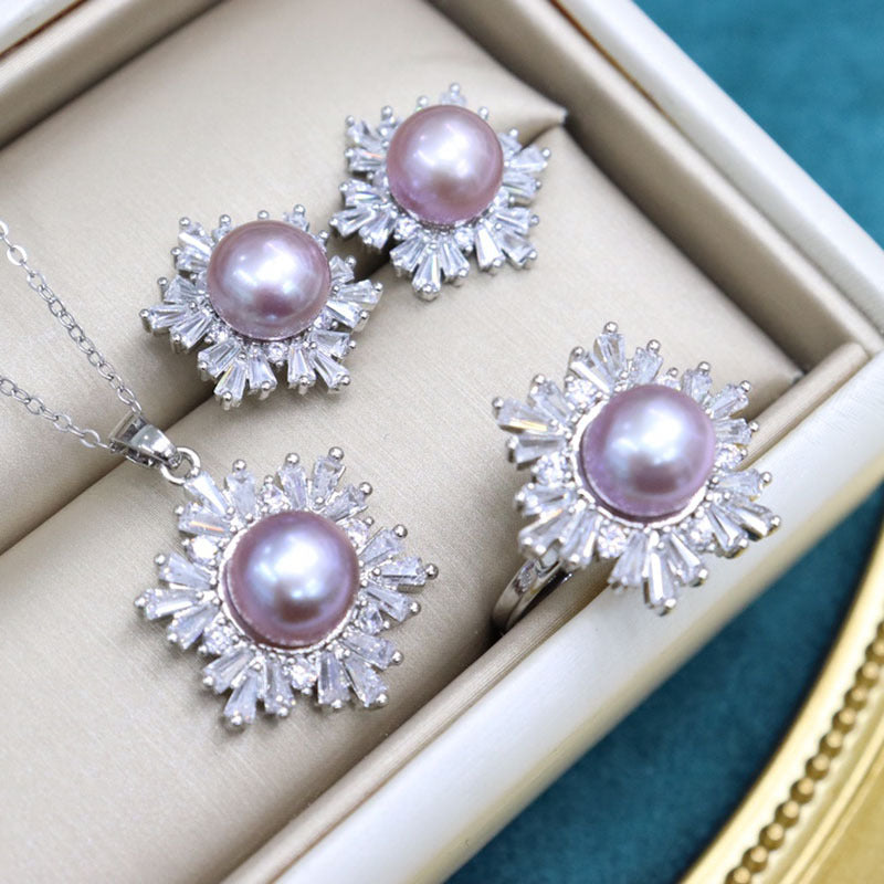 Freshwater Pearl 8-9mm Snowflake Set