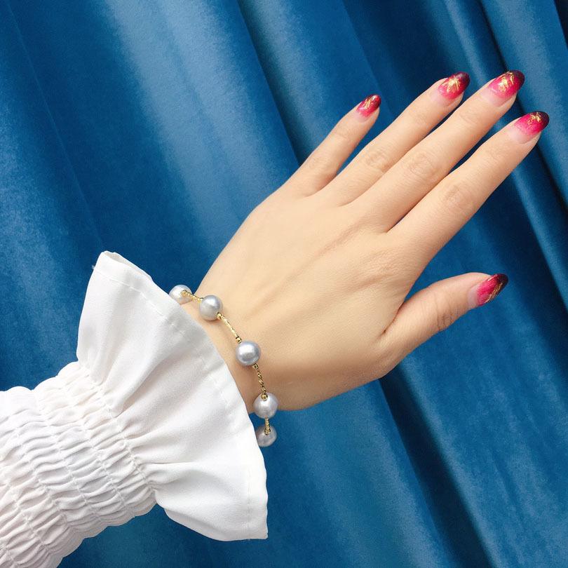 Freshwater ash pearl bracelet female 9-10mm