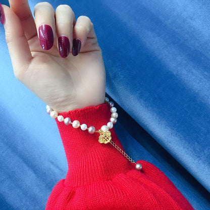 Freshwater Mixed Color Pearl Bracelet 6-8mm Ruyi Abacus
