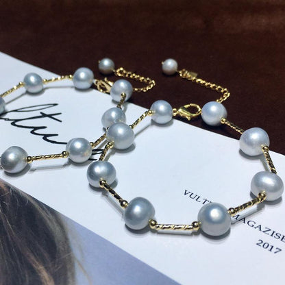 Freshwater ash pearl bracelet female 9-10mm