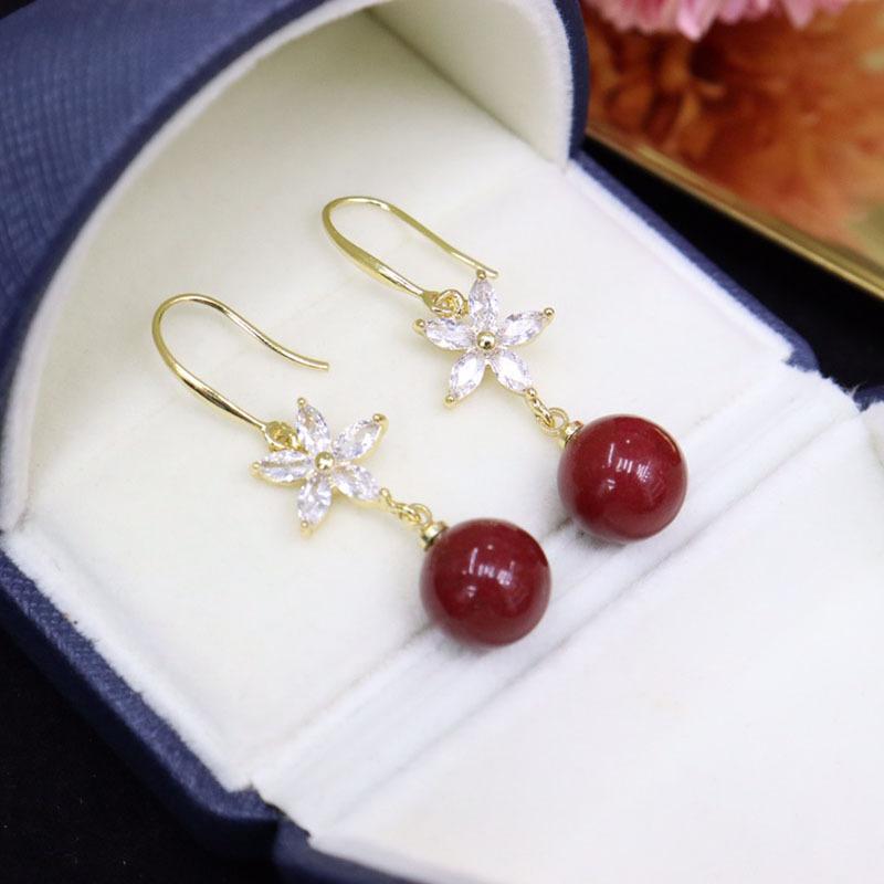 Cinnabar ear hook 10mm niche design